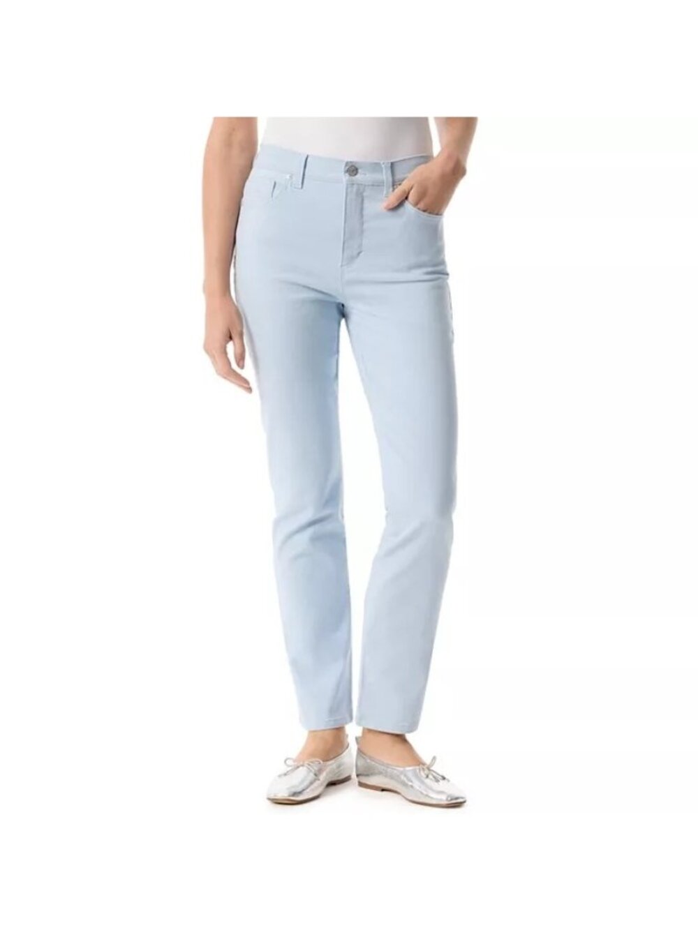 Gloria Vanderbilt Womens Amanda Classic Jeans Pale Blue High Rise Sz 16 AVG NEW